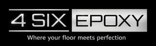 4 SIX Epoxy logo with tagline Where your floor meets perfection on black background